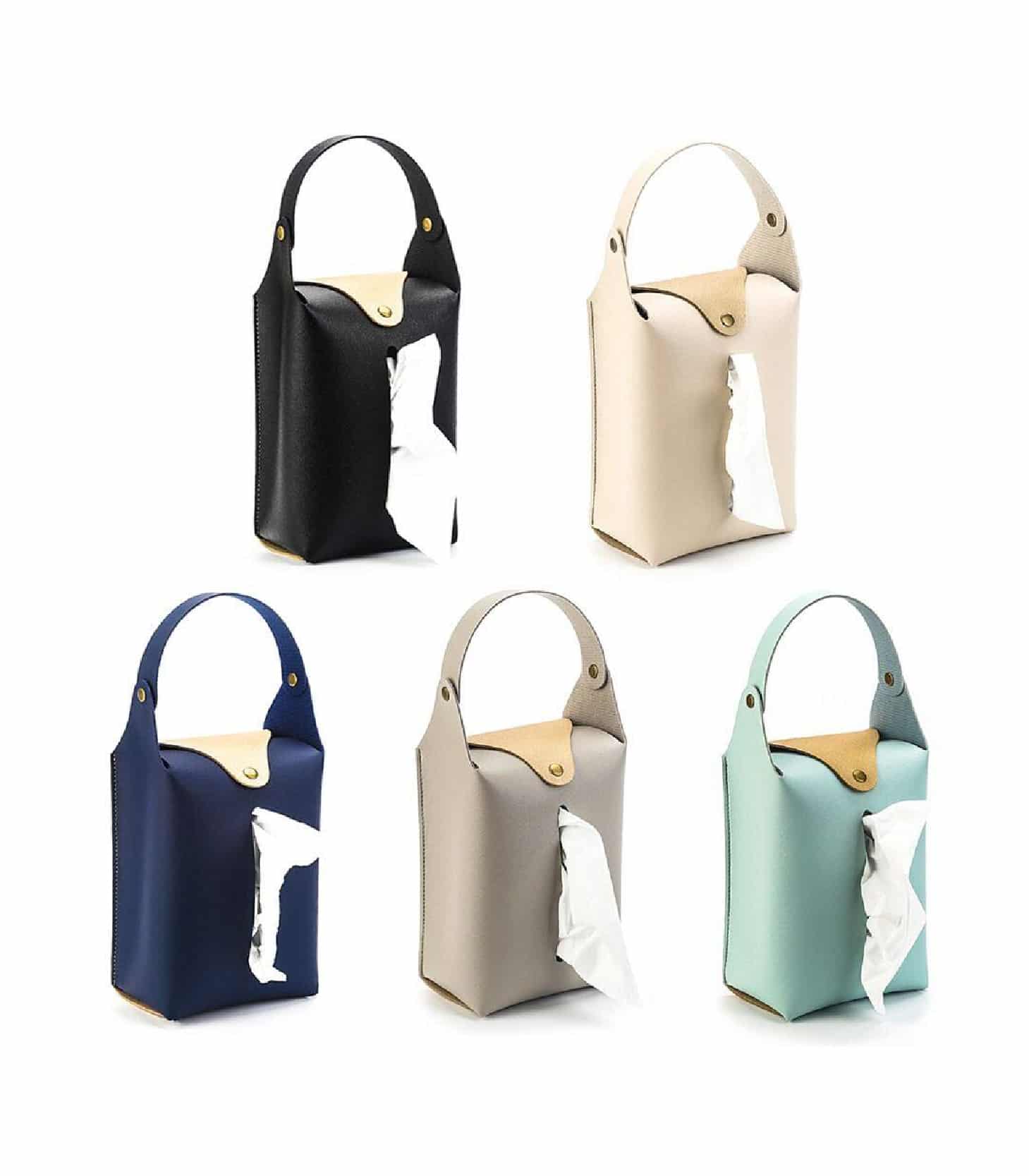 Hanging PU Leather Tissue Bag