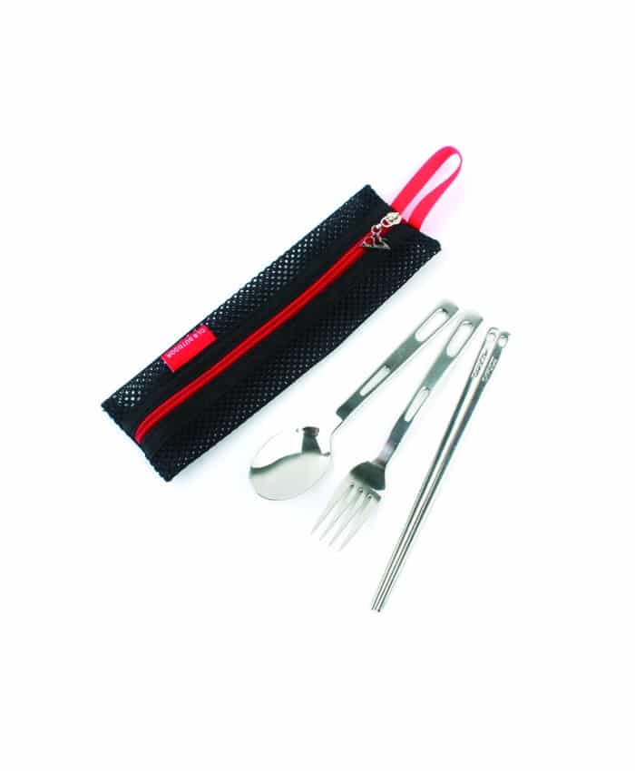 STAINLESS STEEL CUTLERY SET WITH POUCH