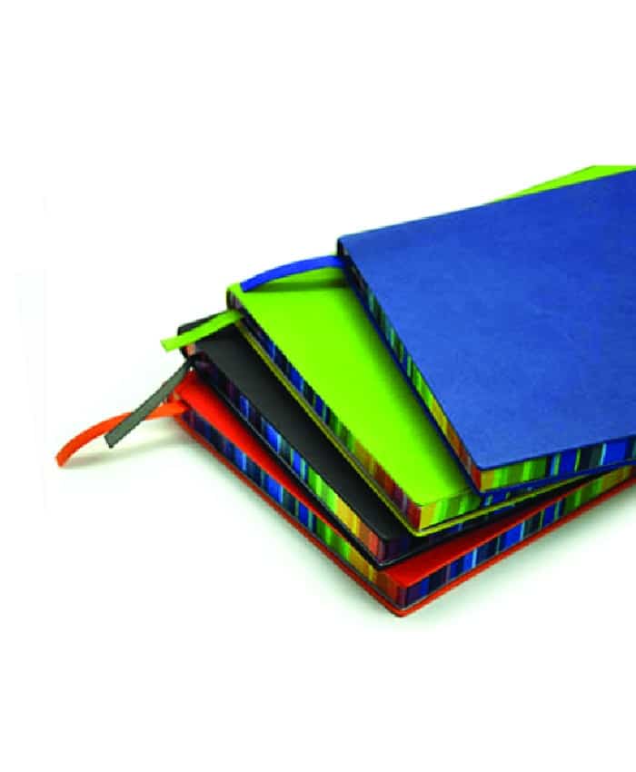 A5 NOTEBOOK WITH RAINBOW COLOUR SIDE