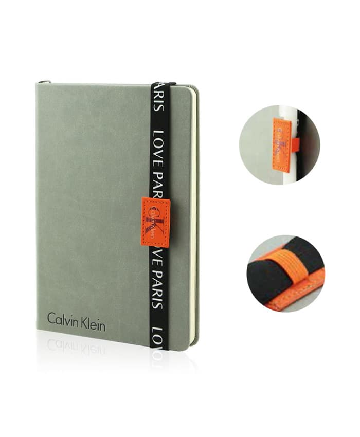 A5 Elastic & PU Label Pen Holder Notebook