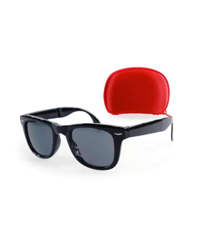 FOLDABLE SUNGLASS WITH RED CASING