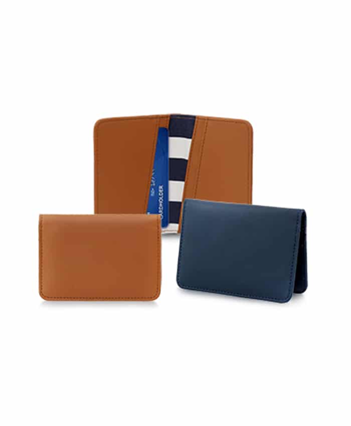 PU LEATHER AND CANVAS FOLDED CARD CASE