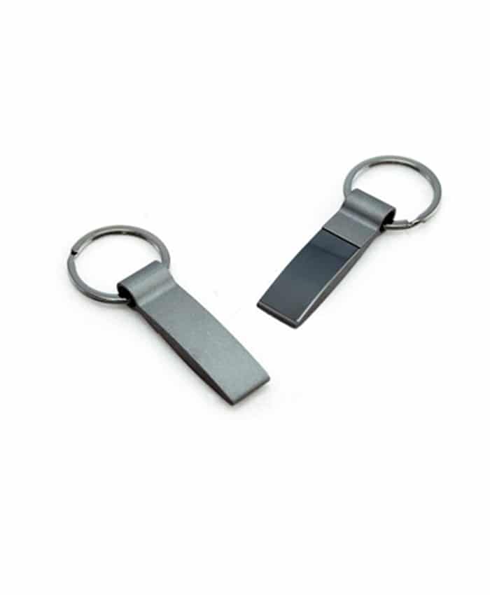 GUN METAL KEYCHAIN IN RECTANGULAR