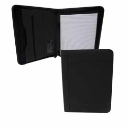 LEATHER A4 SEMINAR FOLDER WITH ZIPPER