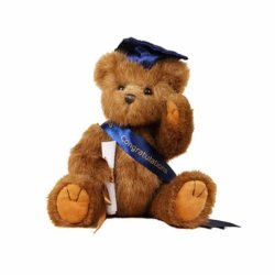 HIGH QUALITY PLUSH LONG FUR GRADUATION BEAR