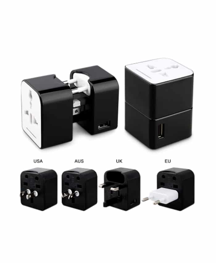 UNIVERSAL TRAVEL ADAPTOR WITH USB PORT