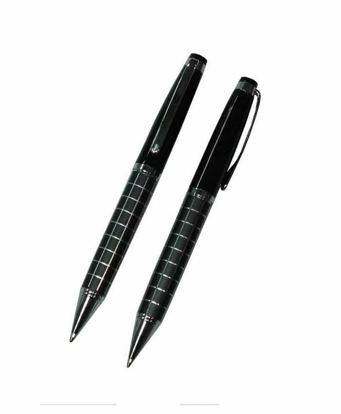 CHECKER DESIGN METAL BALL PEN