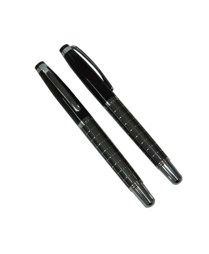 CHECKER DESIGN METAL ROLLER PEN