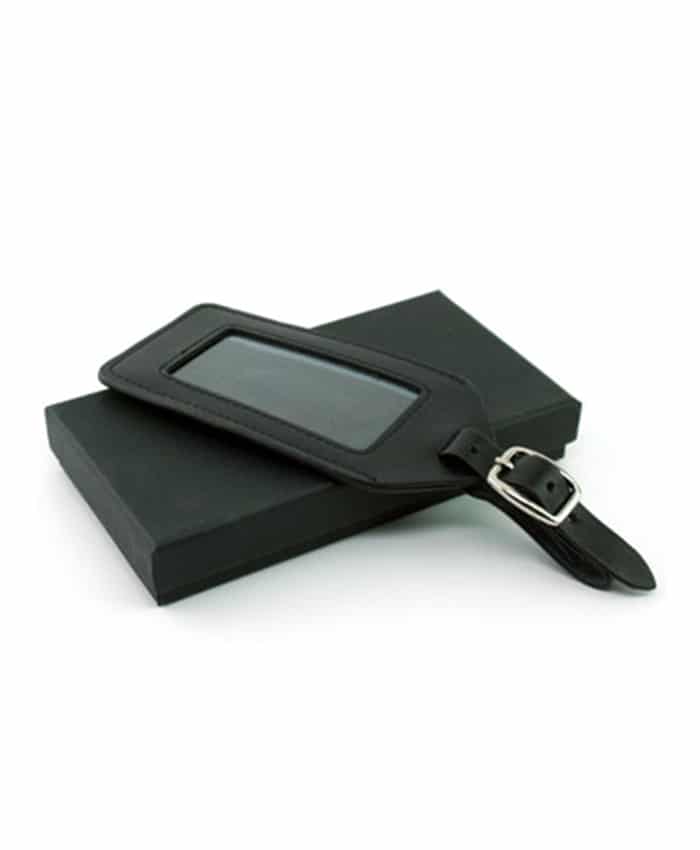 LEATHER LUGGAGE TAG (BLACK)