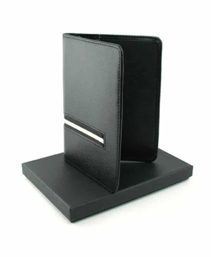 LEATHER PASSPORT HOLDER (BLACK)