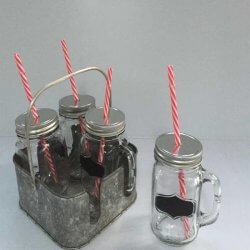 MASON JAR DRINKING SET