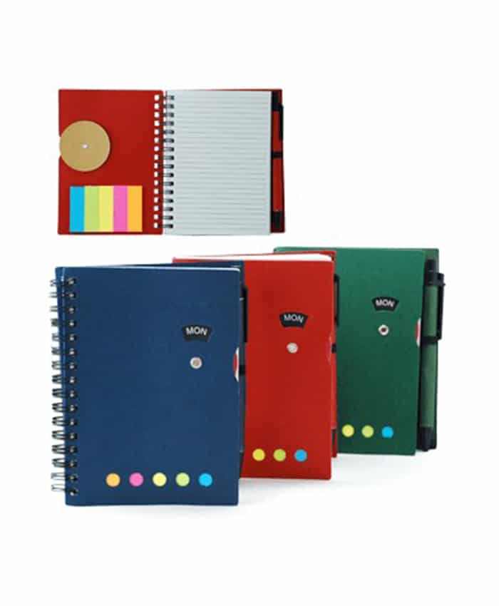 NOTEBOOK WITH POST IT PAD AND PEN