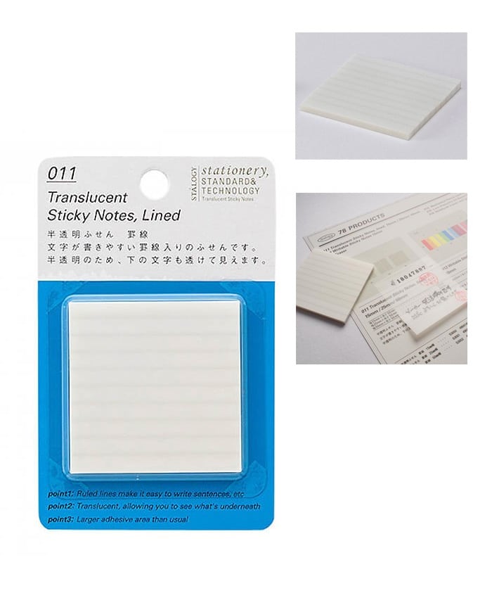 Stalogy Translucent Sticky Lined Notes