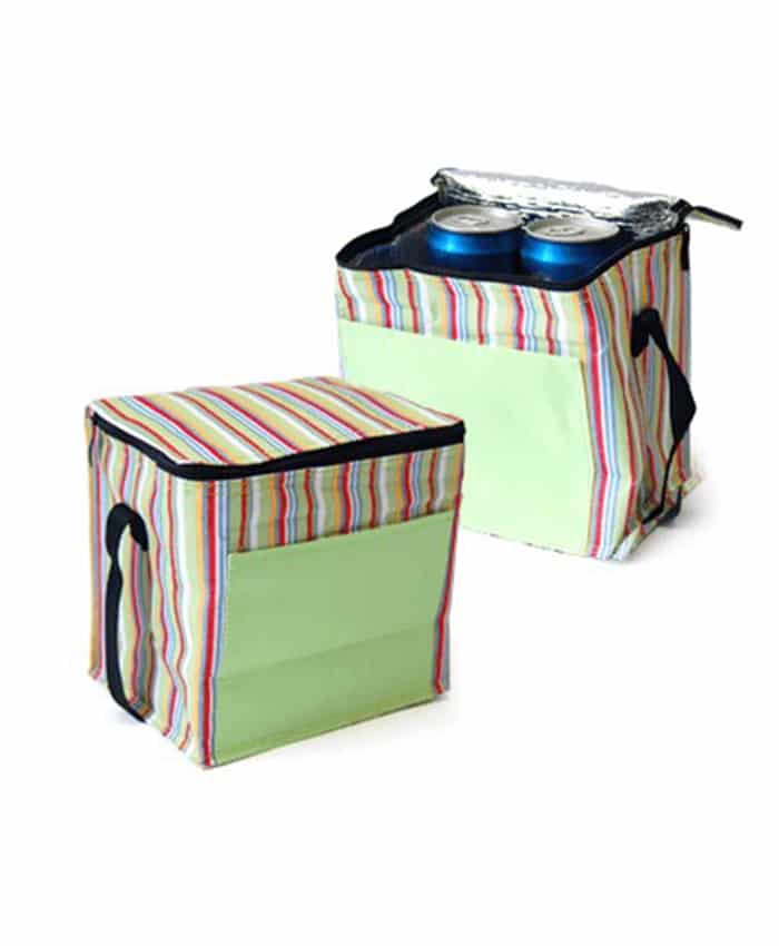 STRIPED INSULATED COOLER BAG