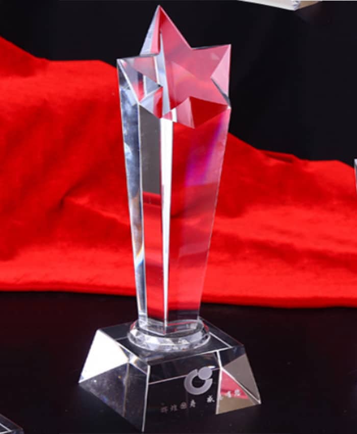 Pentagram Crystal Award Trophy