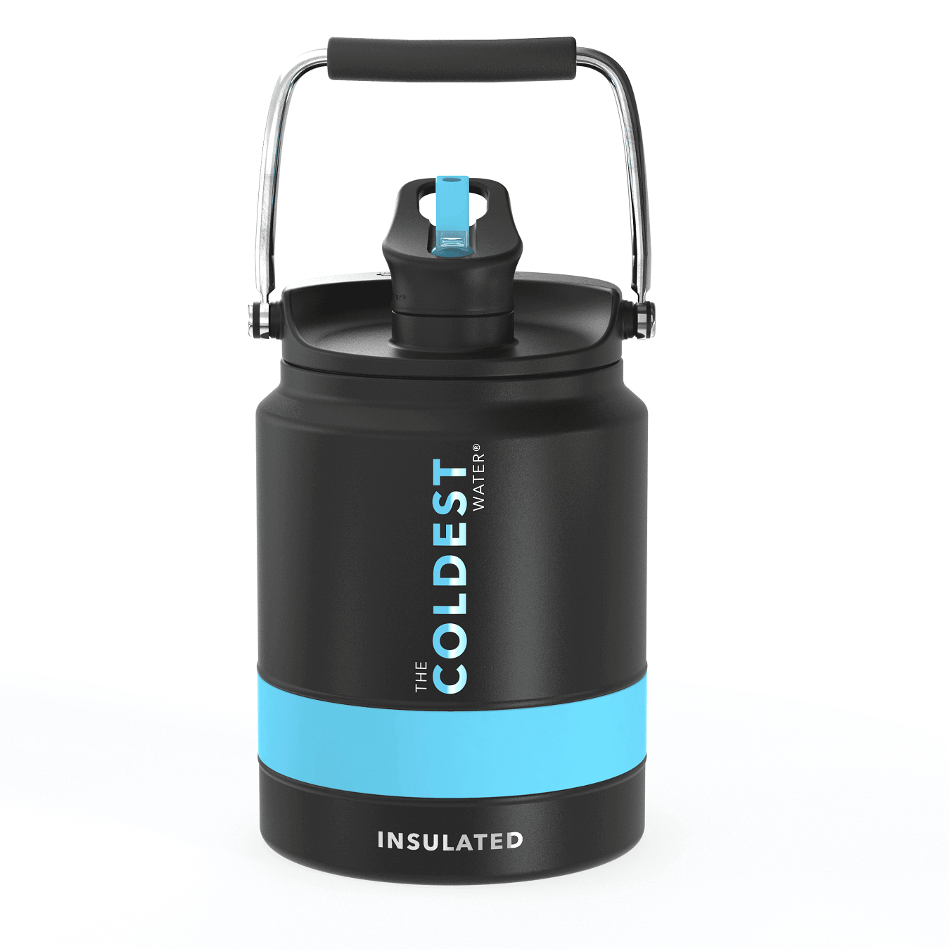 The Coldest 1/2 Gallon Sports Thermal Jug - Flip Top Straw Lid (Matte Black)