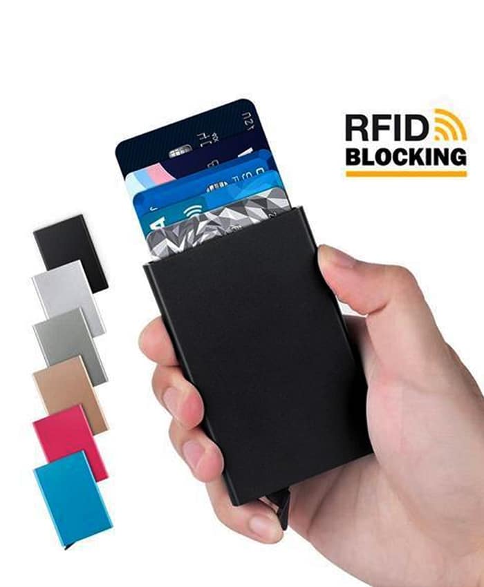 RFID BLOCKING POP UP METAL CARD CASE