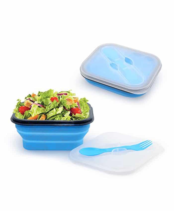 FOLDABLE LUNCH BOX WITH CUTLERY SET