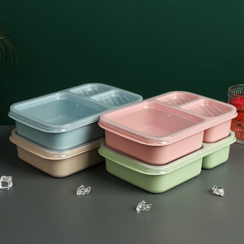 3 Compartments Wheat Fibre Lunch Box