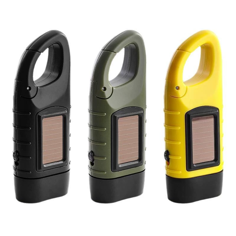 Eco Friendly Hand-Cranked Solar Powered Flashlight