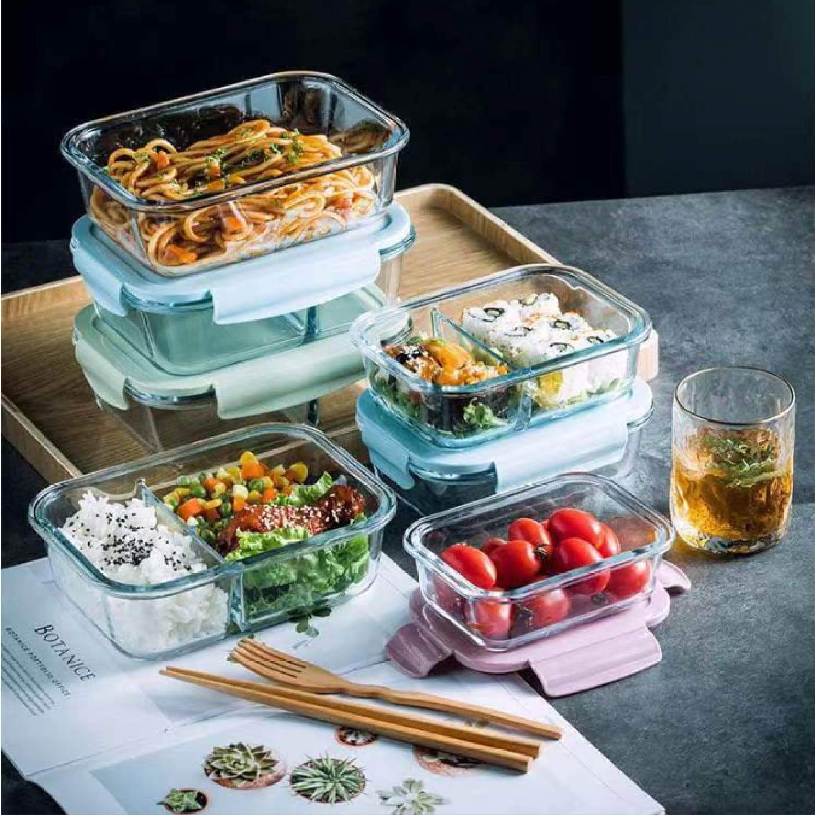 Microwaveable Leak Proof Glass Lunch Box